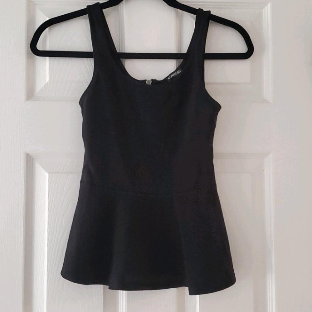 Express Black Peplum Top Size XS